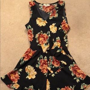 Black floral romper